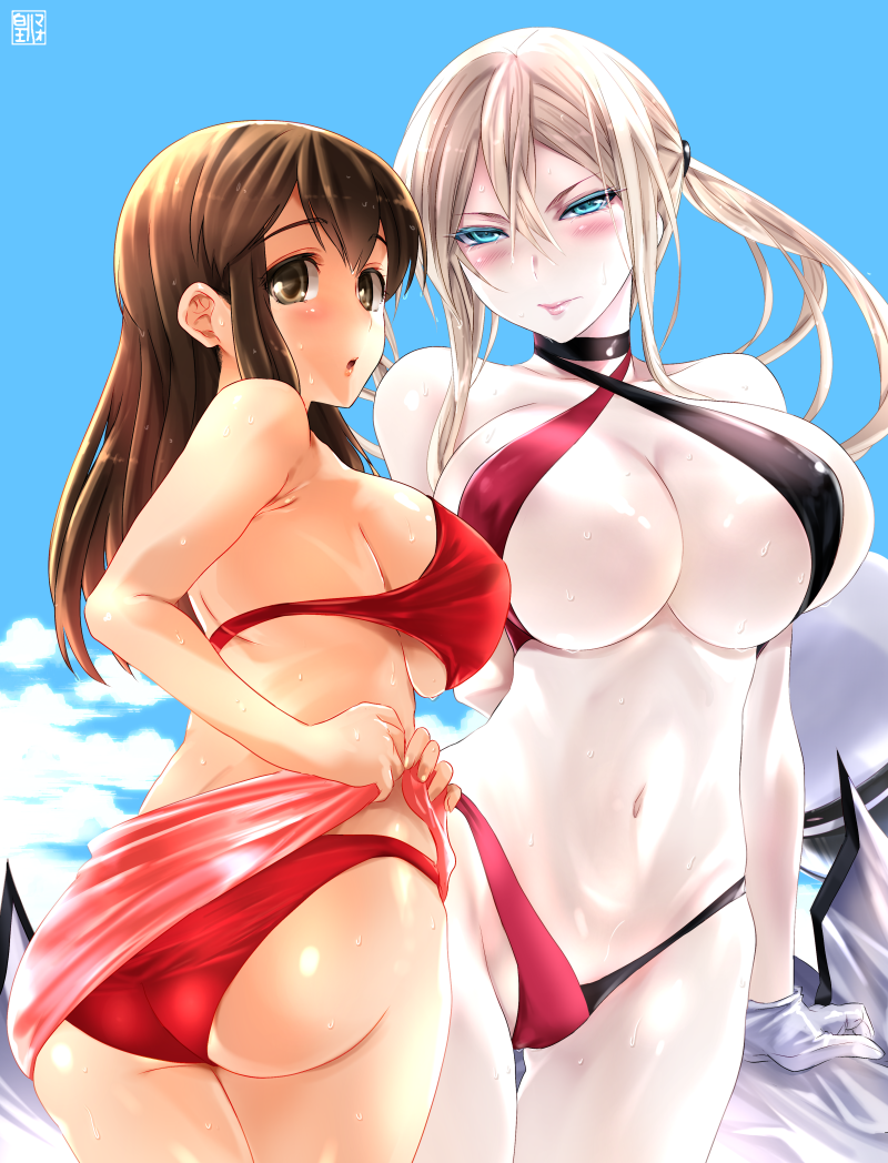 akagi and graf zeppelin (kantai collection) drawn by sumeragi_hamao