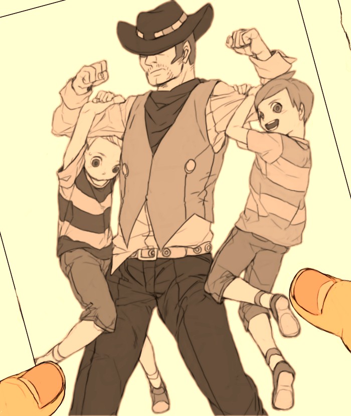 lucas, claus, and flint (mother and 1 more) drawn by yume