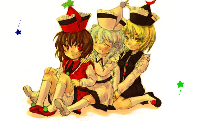 lunasa prismriver, merlin prismriver, and lyrica prismriver (touhou) drawn by ono_mochiko