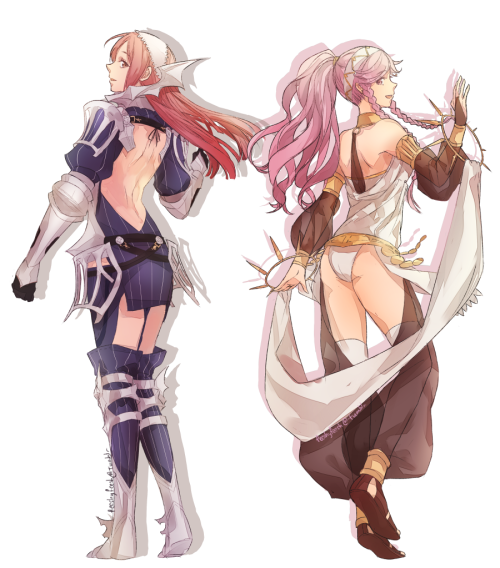 olivia and cherche (fire emblem and 1 more) drawn by feesh