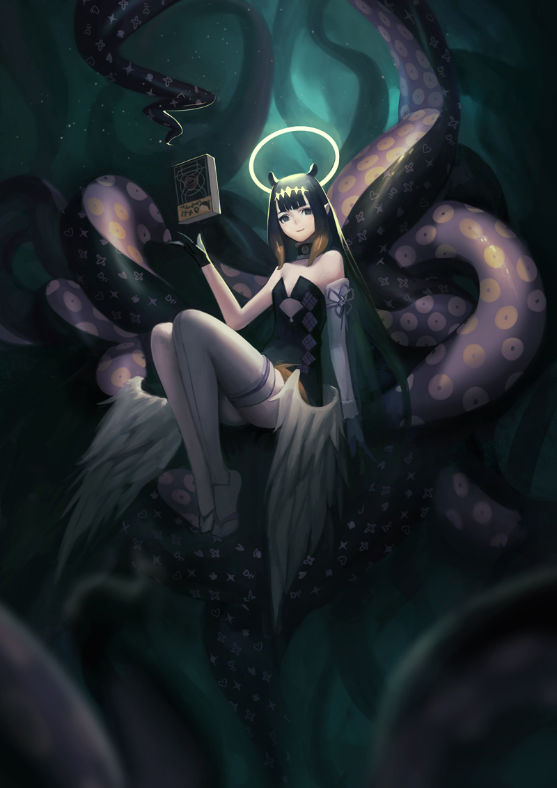 ninomae ina'nis (hololive and 1 more) drawn by phamoz