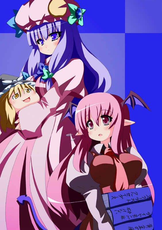 kirisame marisa, patchouli knowledge, and koakuma (touhou) drawn by oborotsuki_kakeru
