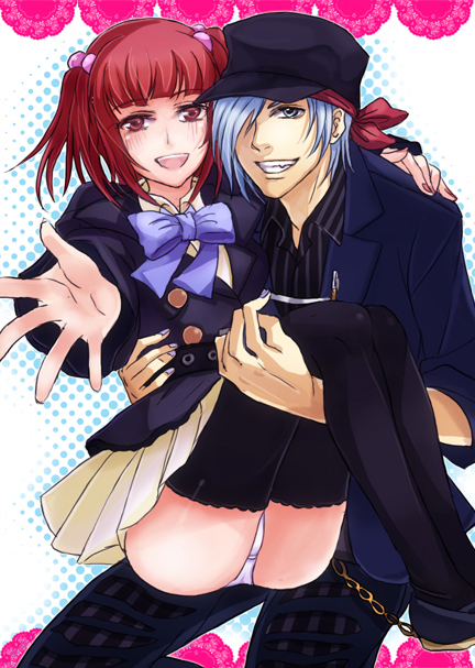 ushiromiya ange and amakusa juuza (umineko no naku koro ni) drawn by fujiwara_hiro