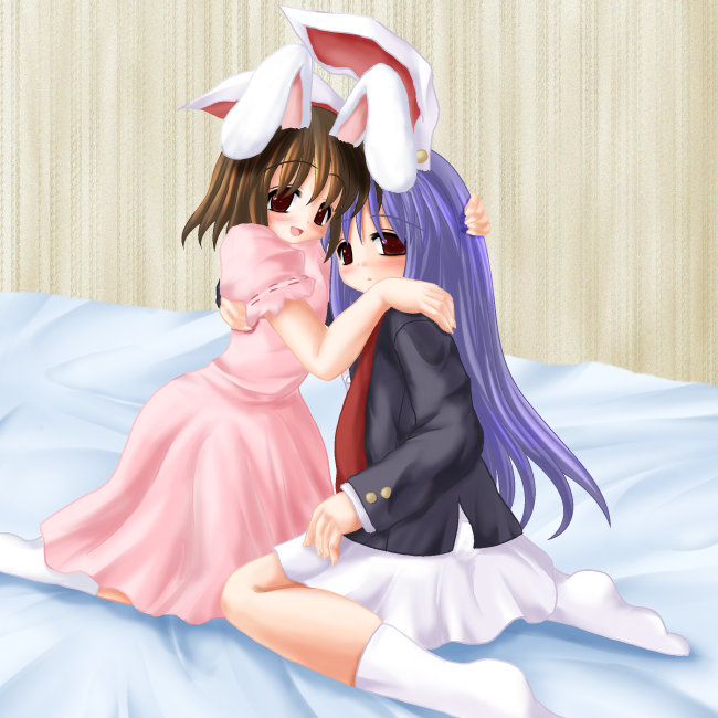 reisen udongein inaba and inaba tewi (touhou) drawn by riku_(rikkuru)