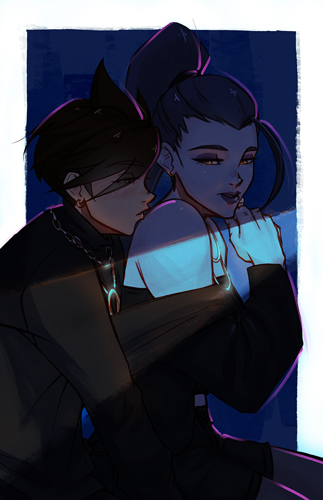 tracer and widowmaker (overwatch and 1 more) drawn by senshi-9