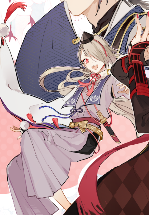 mikazuki munechika, kashuu kiyomitsu, and ima-no-tsurugi (touken ranbu) drawn by wonkrin