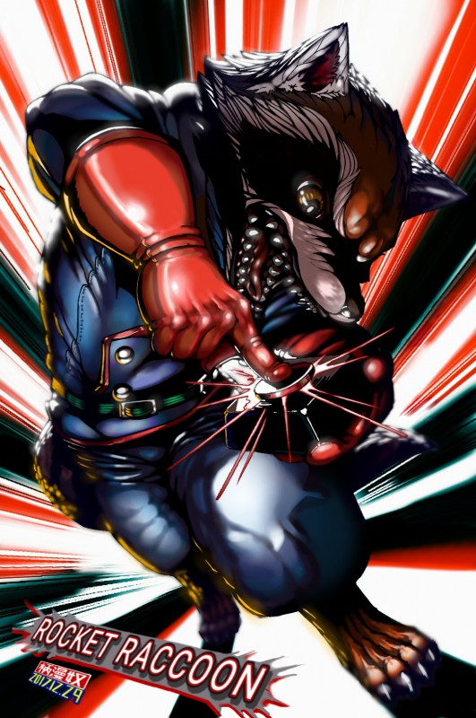 rocket raccoon (marvel and 3 more) drawn by garamando
