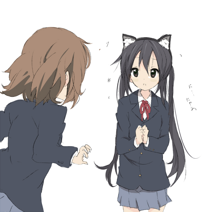 nakano azusa and hirasawa yui (k-on!) drawn by core_(mayomayo)