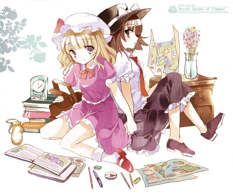 usami renko and maribel hearn (touhou) drawn by cierra_(ra-bit)