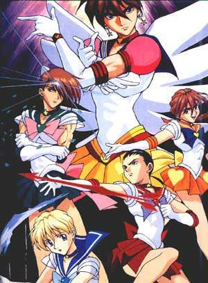 sailor moon, sailor mercury, sailor venus, sailor mars, sailor jupiter, and 10 more (gundam and 3 more)