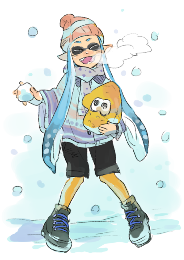 inkling player character and inkling girl (splatoon and 1 more) drawn by yotsuban