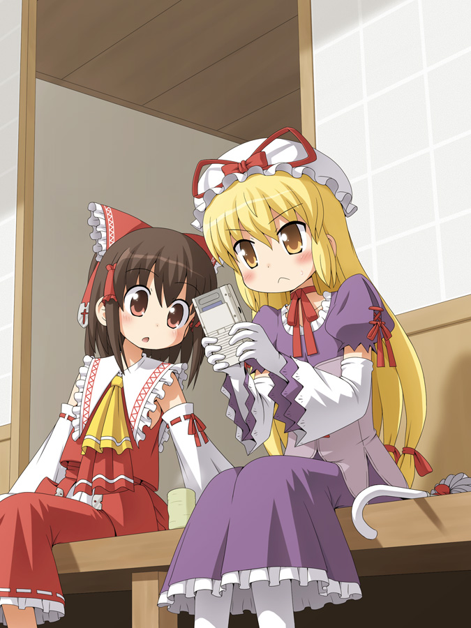 hakurei reimu and yakumo yukari (touhou and 1 more) drawn by haruna_mao