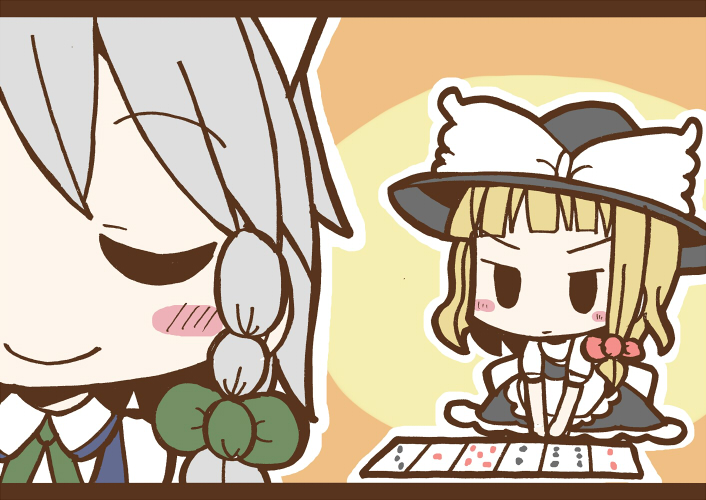 kirisame marisa and izayoi sakuya (touhou) drawn by adomi