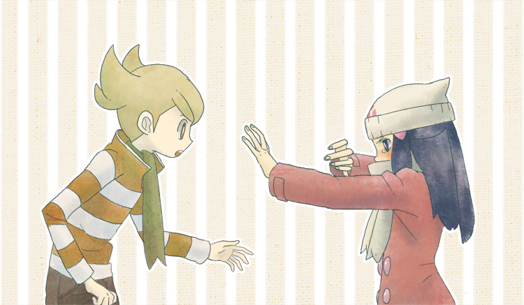 dawn and barry (pokemon and 2 more) drawn by uyamuyani