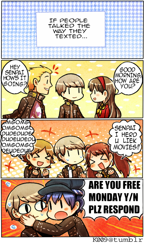 narukami yu, shirogane naoto, kujikawa rise, amagi yukiko, hanamura yousuke, and 1 more (persona and 1 more) drawn by kataro