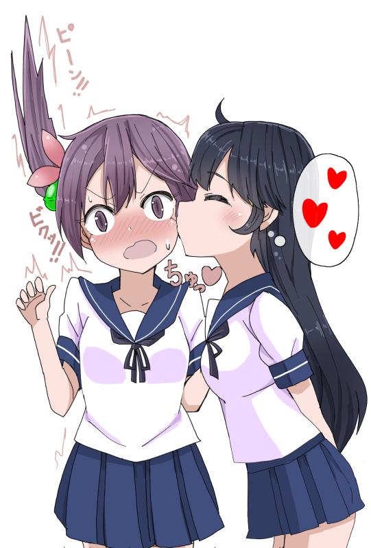 ushio and akebono (kantai collection) drawn by kodachi_(kuroyuri_shoukougun)