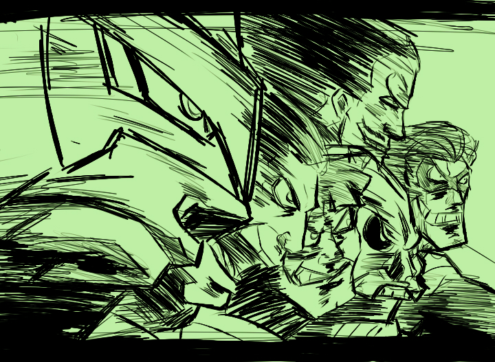 green lantern, hal jordan, kyle rayner, guy gardner, and sinestro (dc comics and 3 more) drawn by telekendo