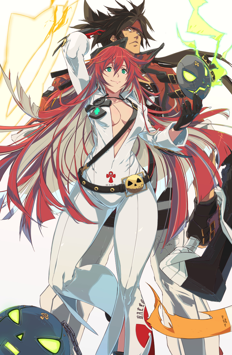 jack-o' valentine and sol badguy (guilty gear and 1 more) drawn by king_rooper