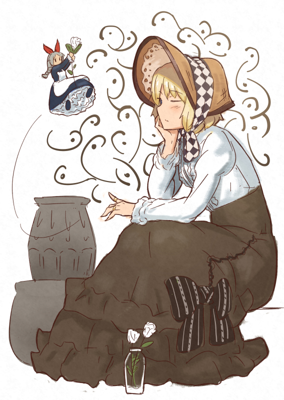 alice margatroid and shanghai doll (touhou) drawn by shibasaki_shouji