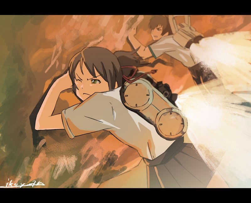 miyamizu mitsuha and tachibana taki (gundam and 2 more) drawn by ikuyoan