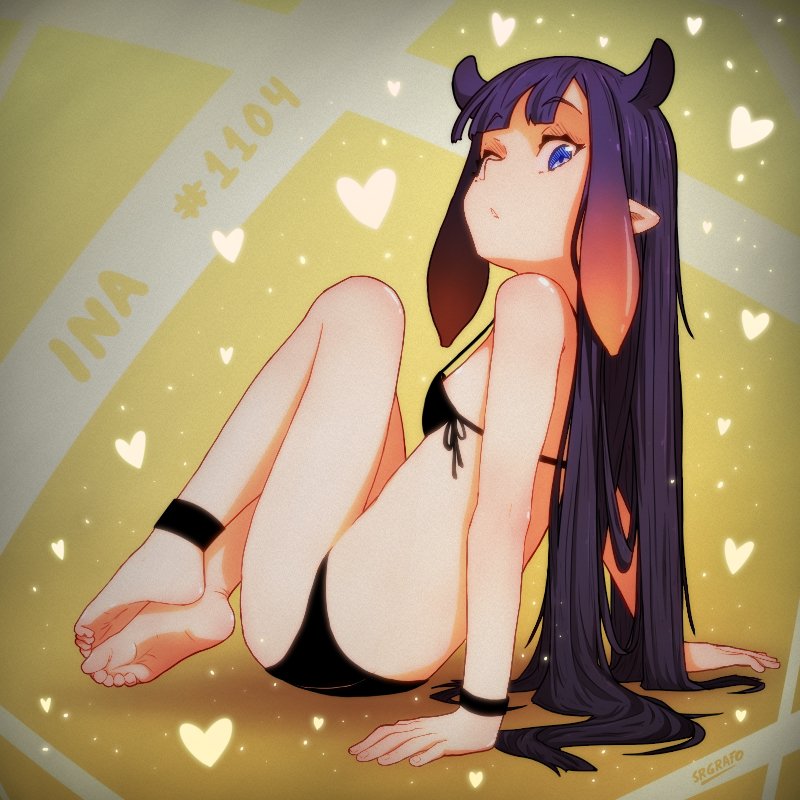 ninomae ina'nis (hololive and 1 more) drawn by srgrafo