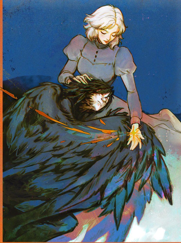 howl pendragon and sophie hatter (howl no ugoku shiro) drawn by roannaperoz