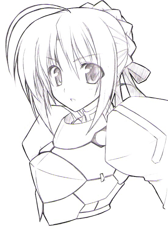 artoria pendragon and saber (fate and 1 more) drawn by ruton-niki