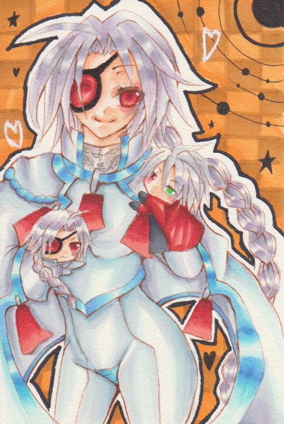 ragna the bloodedge and nu-13 (blazblue) drawn by yoshioka_kazuki