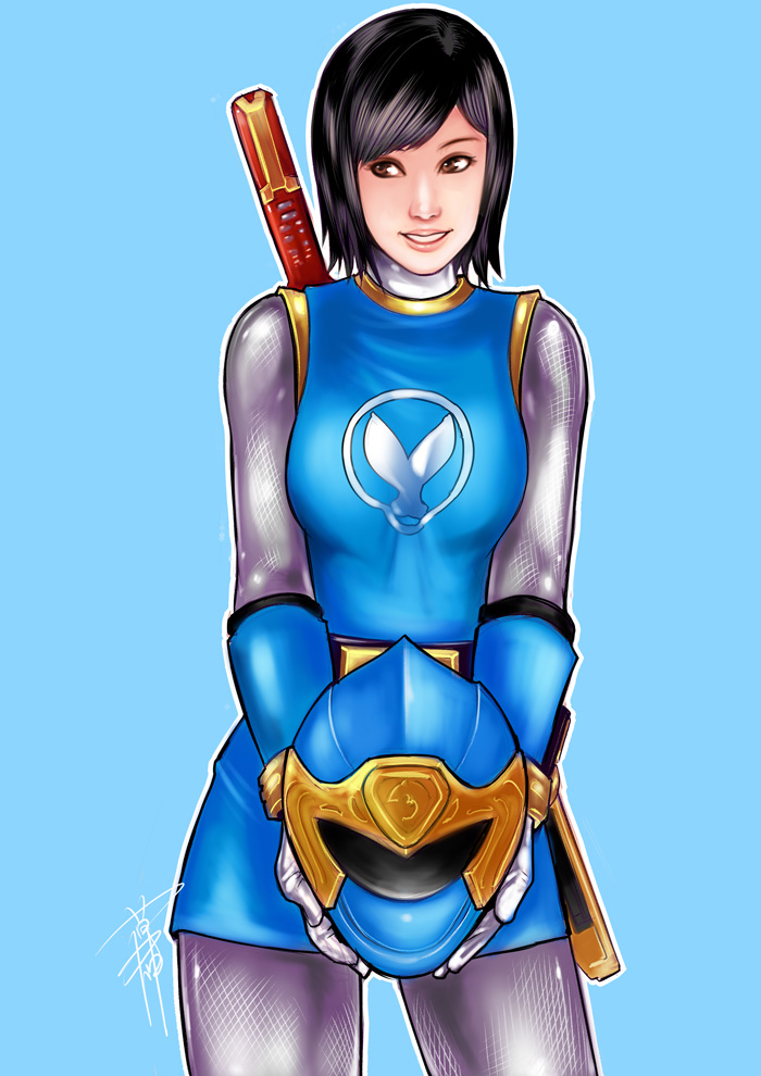 hurricane blue and nono nanami (super sentai and 1 more) drawn by kusagami_style