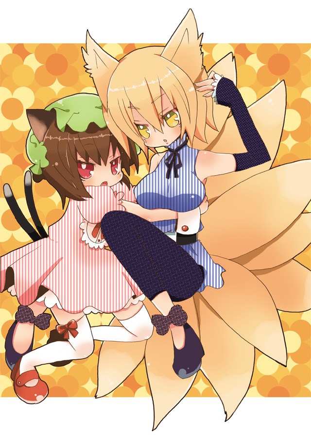 yakumo ran and chen (touhou) drawn by meopun_(meopen429)