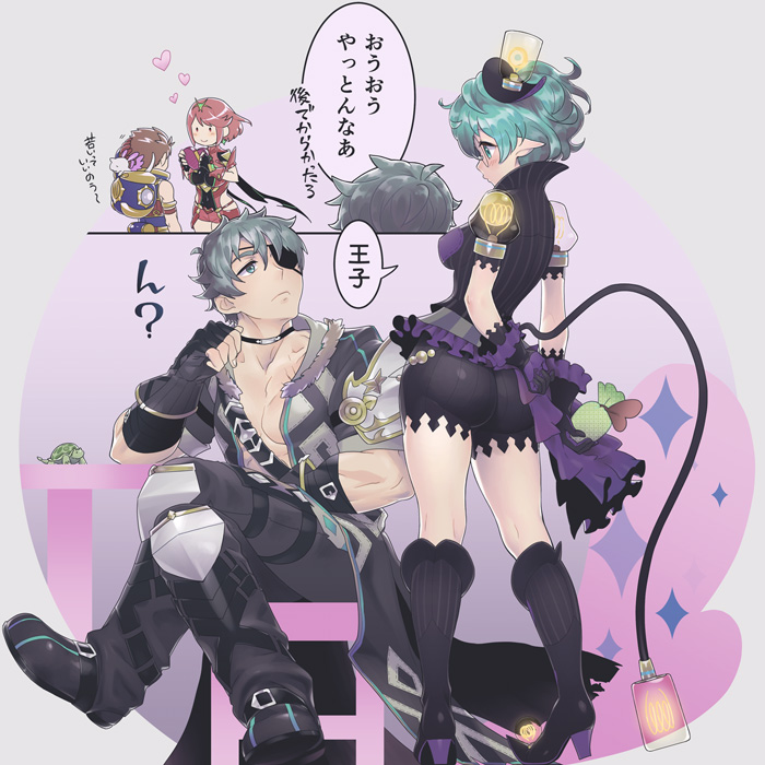 pyra, rex, pandoria, zeke von genbu, azurda, and 1 more (xenoblade chronicles and 1 more) drawn by natto_soup