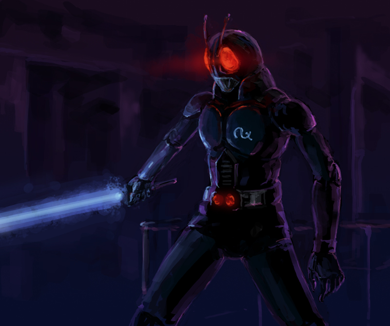 kamen rider black rx (kamen rider and 1 more) drawn by yutori_(clockwork_chicken)
