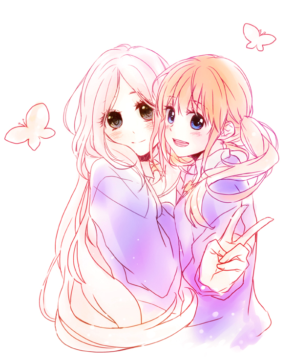 shibazeki suiren and kudou yuri (hibi chouchou) drawn by hanashiro