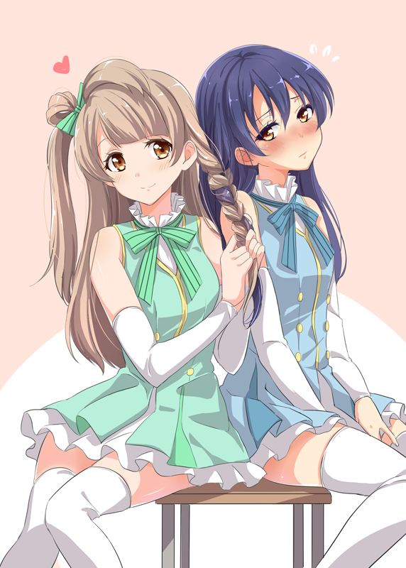 sonoda umi and minami kotori (love live! and 1 more) drawn by taromarun