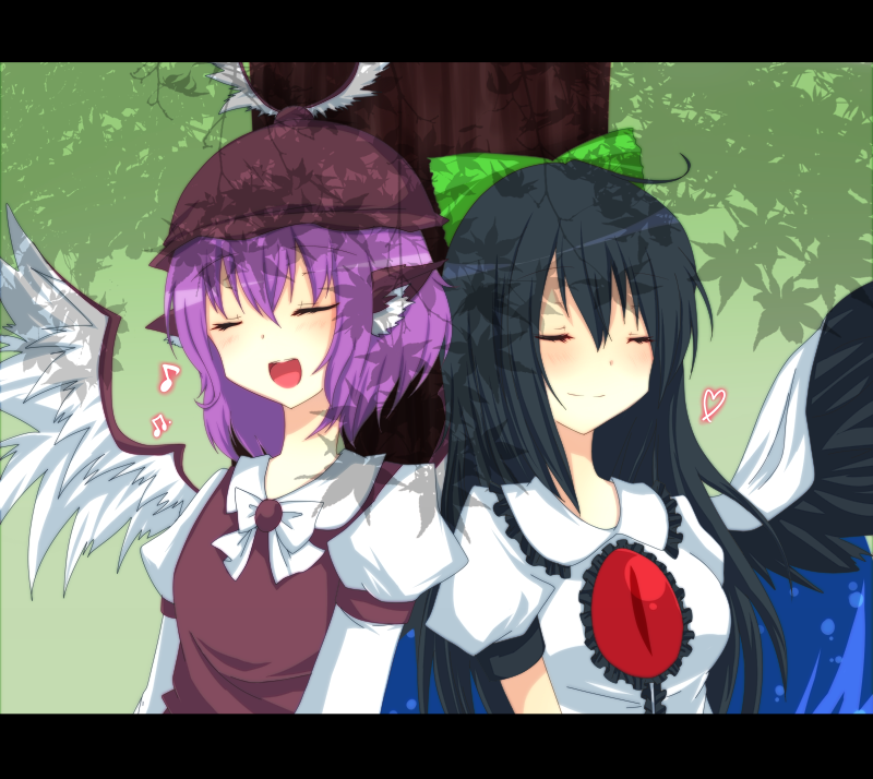reiuji utsuho and mystia lorelei (touhou) drawn by haruka225
