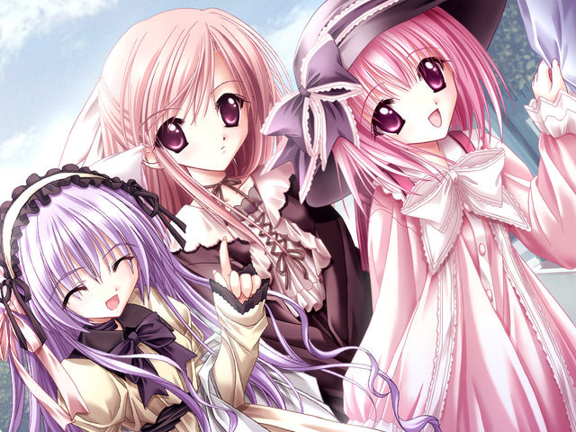 mina, lily, and merun (cafe little wish) drawn by tinker_bell_(pixiv_10956015)