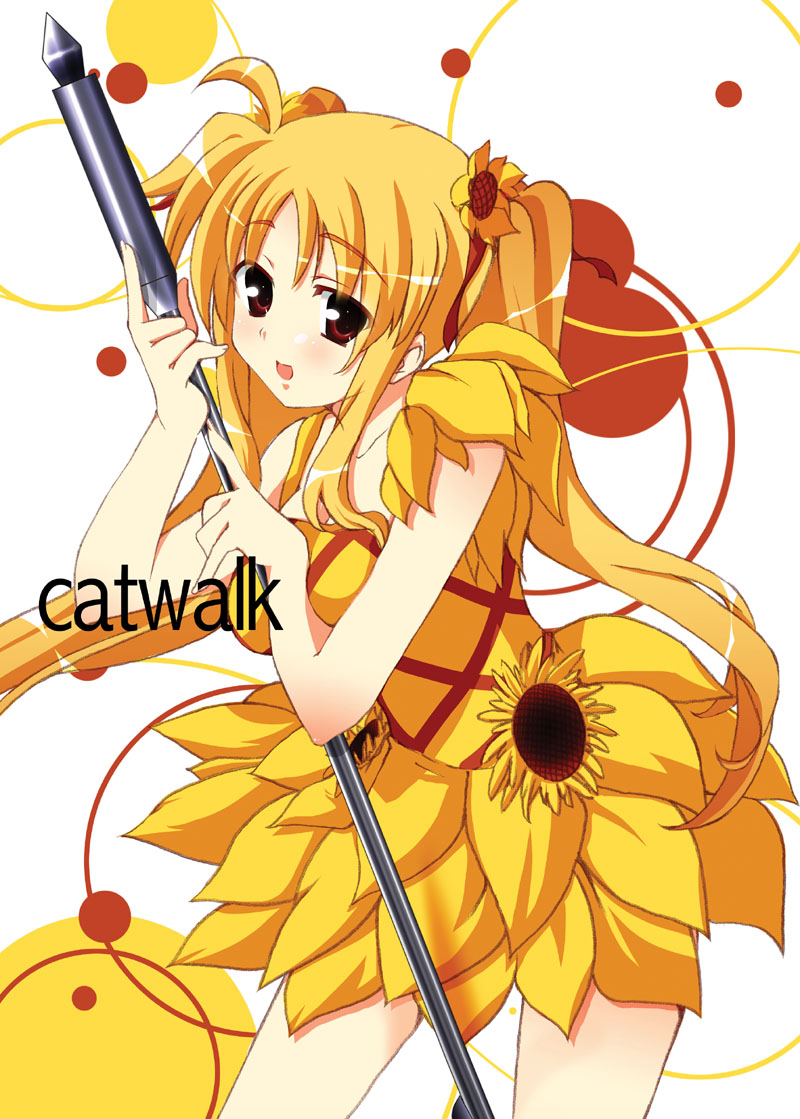 fate testarossa, bardiche, and mizuki nana (lyrical nanoha and 1 more) drawn by iga_tamaki