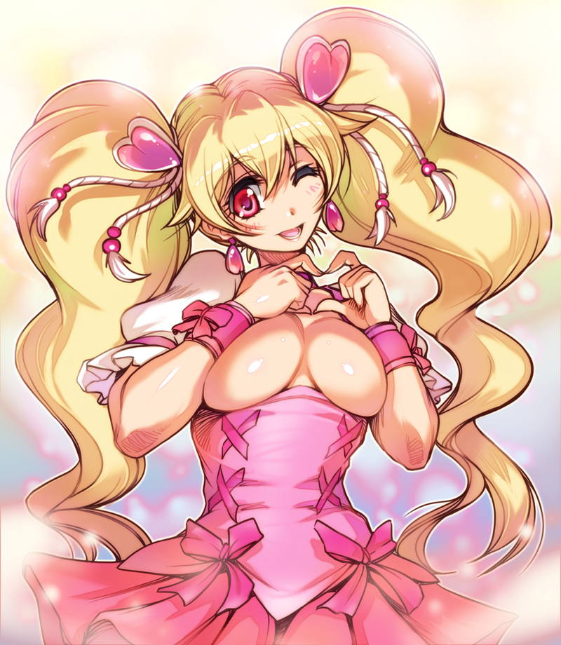 momozono love and cure peach (precure and 1 more) drawn by hisahiko