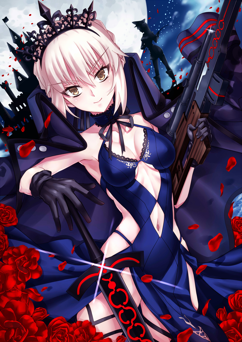 artoria pendragon and saber alter (fate and 2 more) drawn by firebate