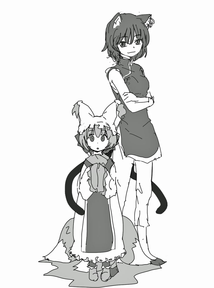 yakumo ran and chen (touhou) drawn by digital_(digital001)