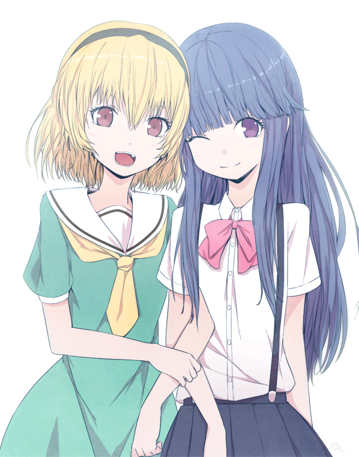 furude rika and houjou satoko (higurashi no naku koro ni) drawn by ryuga_(balius)