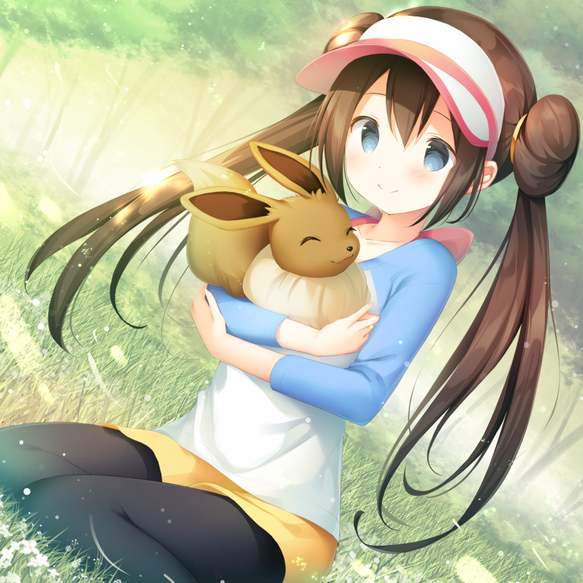 rosa and eevee (pokemon and 1 more) drawn by murano101