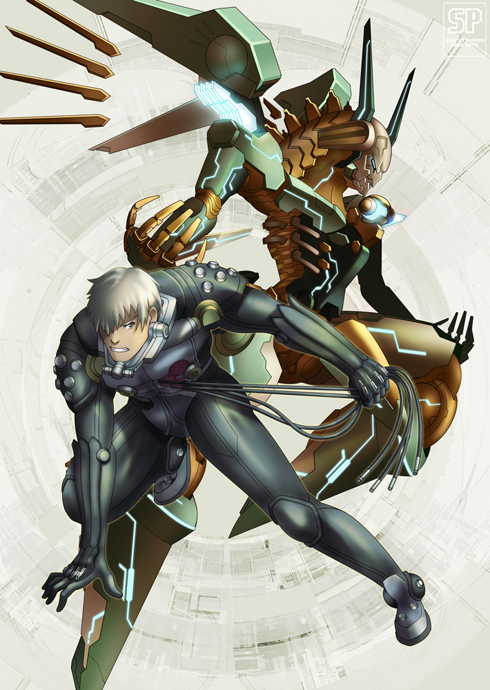 jehuty and dingo egret (zone of the enders and 1 more) drawn by shiba_tomori