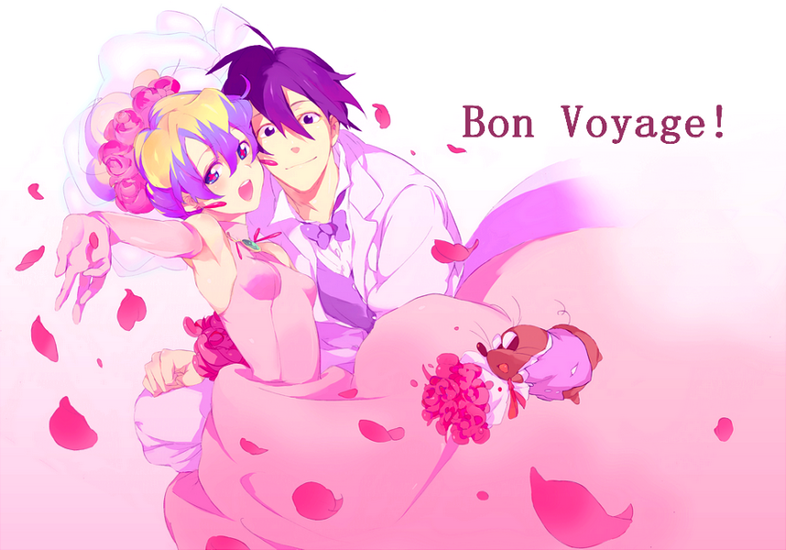 nia teppelin, simon, and boota (tengen toppa gurren lagann) drawn by kazuko_(chisuwa)