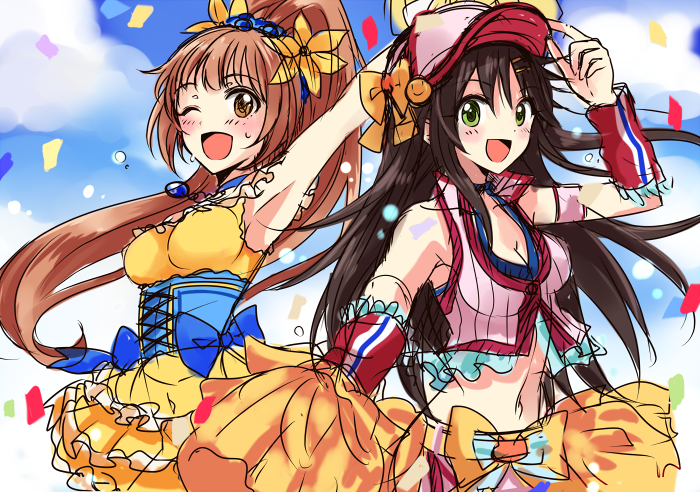 himekawa yuki and wakabayashi tomoka (idolmaster and 1 more) drawn by pu_uq