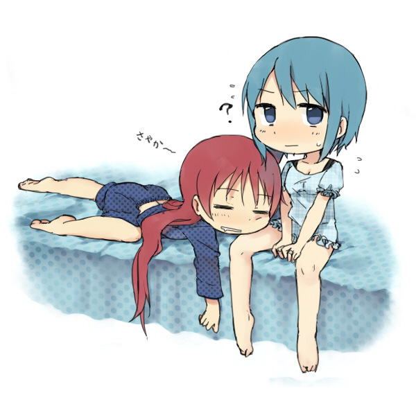 miki sayaka and sakura kyoko (mahou shoujo madoka magica) drawn by tsuduya_(knt31)