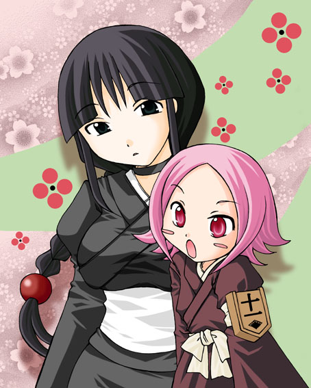 kurotsuchi nemu and kusajishi yachiru (bleach) drawn by ayachin