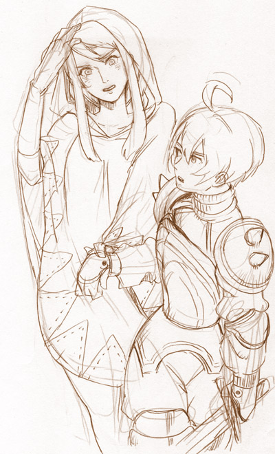 agrias oaks, ramza beoulve, and white mage (final fantasy and 1 more) drawn by rabbitlovesick