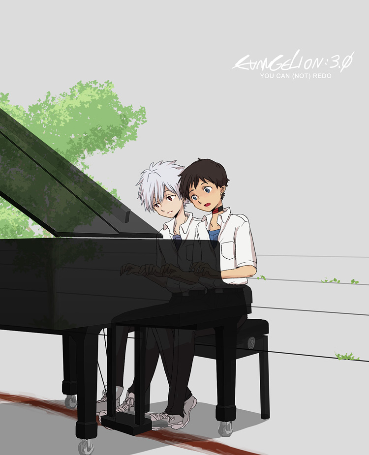 ikari shinji and nagisa kaworu (neon genesis evangelion and 2 more) drawn by miya_(24toys)