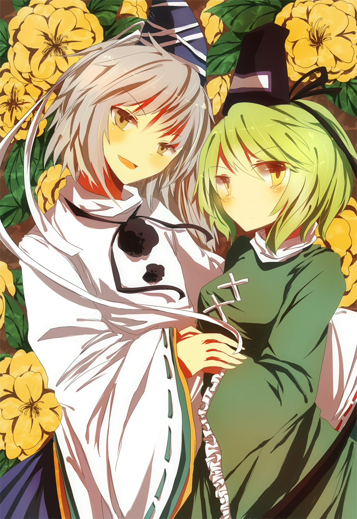 mononobe no futo and soga no tojiko (touhou) drawn by kmkr